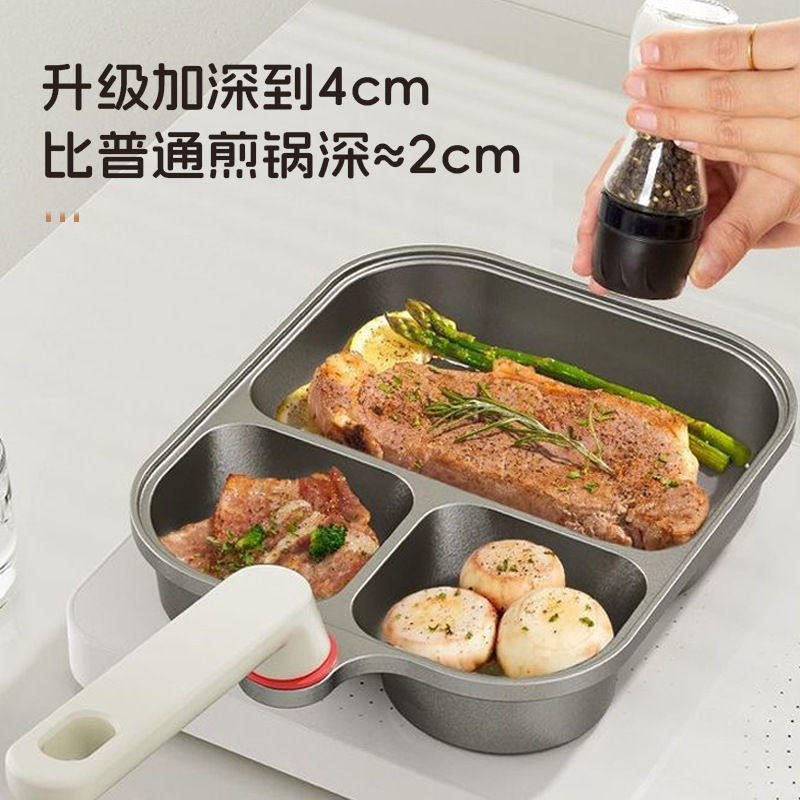 家用钛金煎蛋锅三合一平底煎锅肉蛋堡不沾锅支持代发|undefined