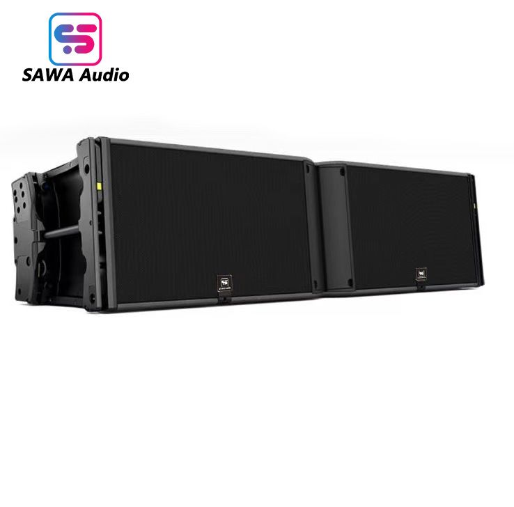 Altavoces de arreglo lineal de tres vías duales de 12 pulgadas para presentaciones en escenarios al aire libre de alta potencia, sonido de calidad profesional para presentaciones.