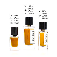 現物供給正方形香水瓶30ml 50ml 100ml香水分注瓶卸売り透明押しスプレー