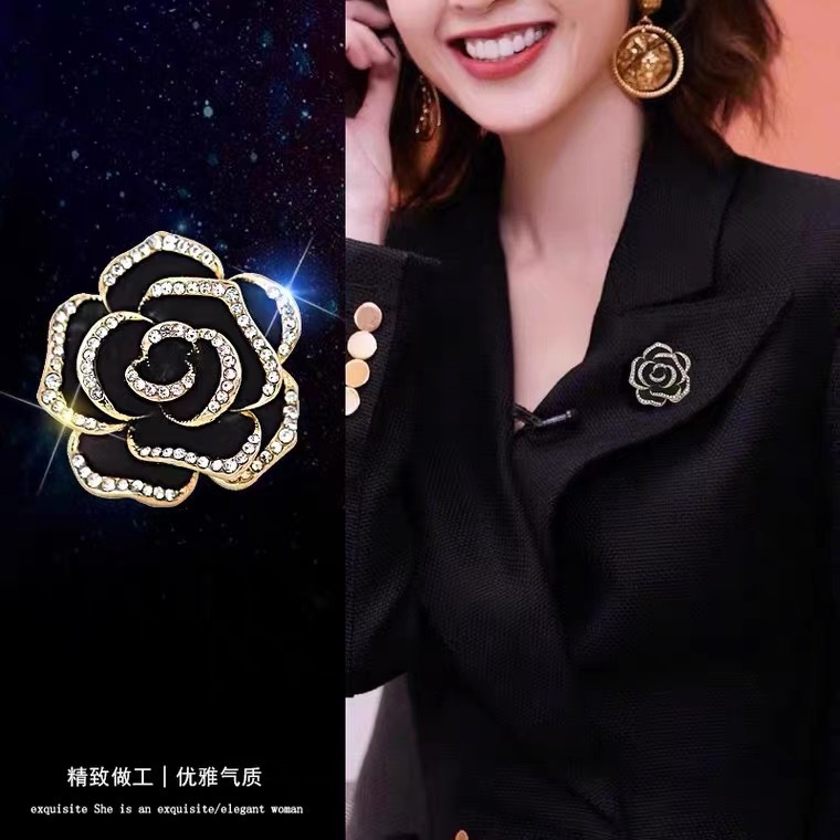 (2개) 동백 하이 엔드 브로치 여자 재킷 세트 액세서리 기질 CORSAGE PIN 올매치 장식