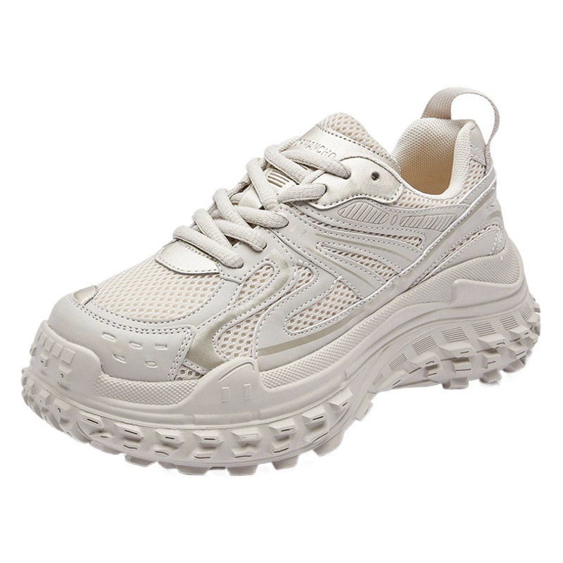 Женские кроссовки в стиле "парижские папины туфли", модные новинки 2025 года, повседневные спортивные винтажные дышащие туфли на толстой подошве.