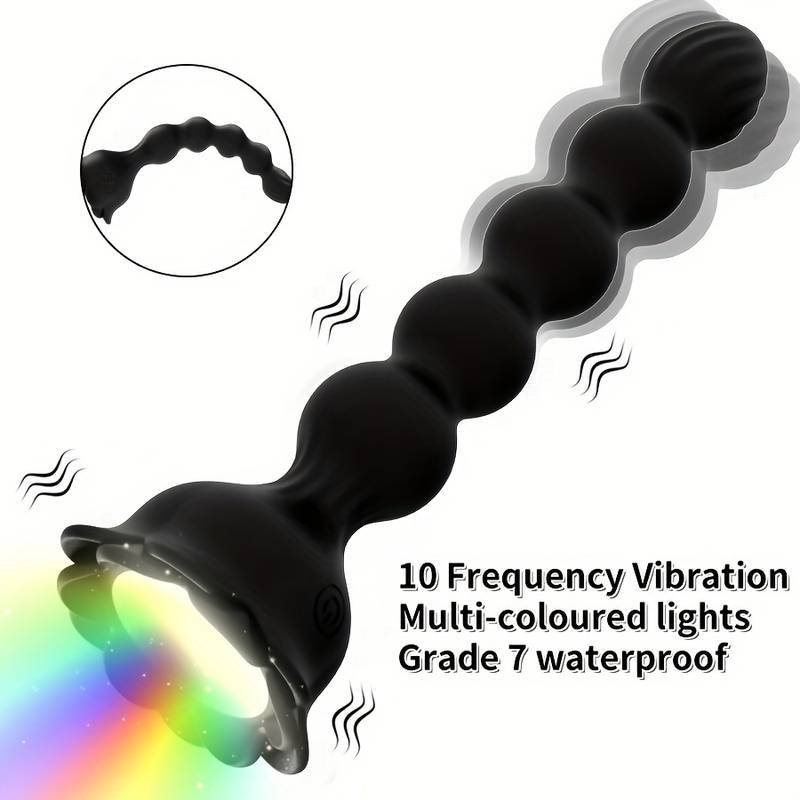 Glowing Remote Control Rose Anal Plug Prostate Massager Vibrator_voghion.com