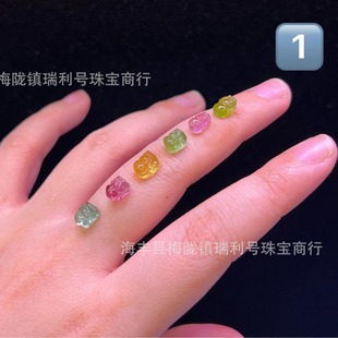 Natural tourmaline small carved brave accessories crystal transparent color beautiful DlY wild live supply wholesale