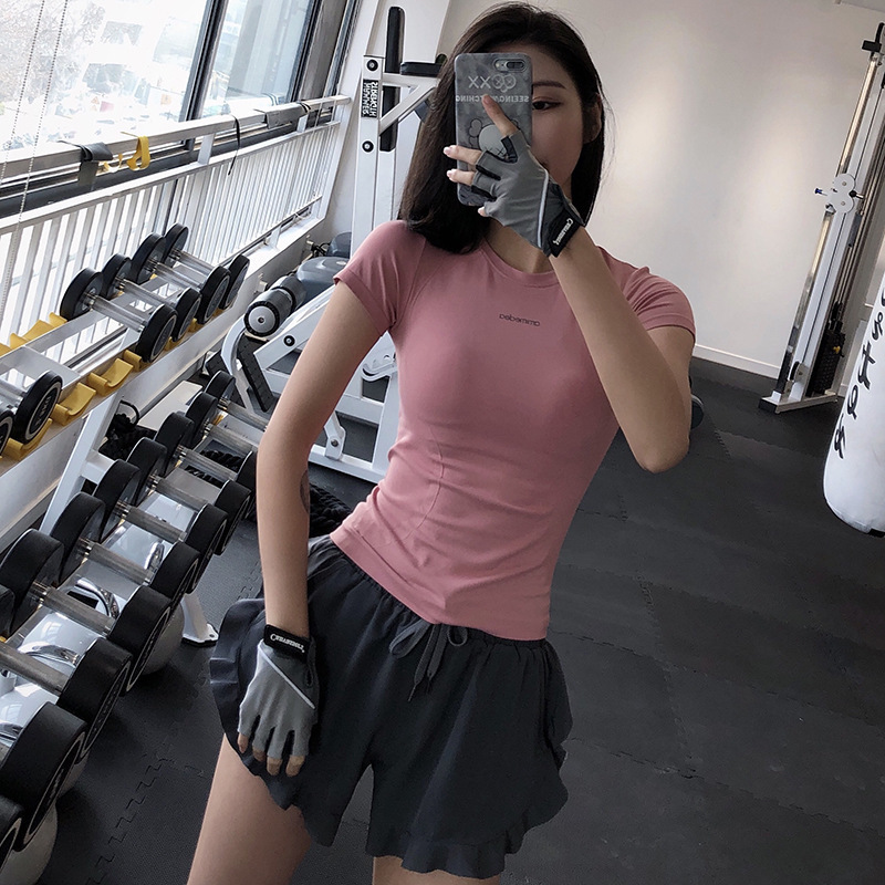 Running sports fitness short sleeve women's T-shirt quick-drying casual breathable new yoga clothes top short tight