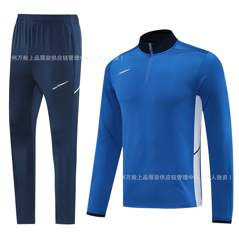 NB半拉链冬装长袖长裤套装训练俱乐部基础足球服球衣长拉logo外贸|undefined