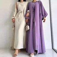 Ближневосточное платье Abaya в костюме Мусульманское женское платье с ремешком на талию свободного пальто длинный халат MSL39