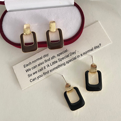 S925银针 复古法式耳环女气质简约高级感耳钉小众设计感耳饰D312|ms