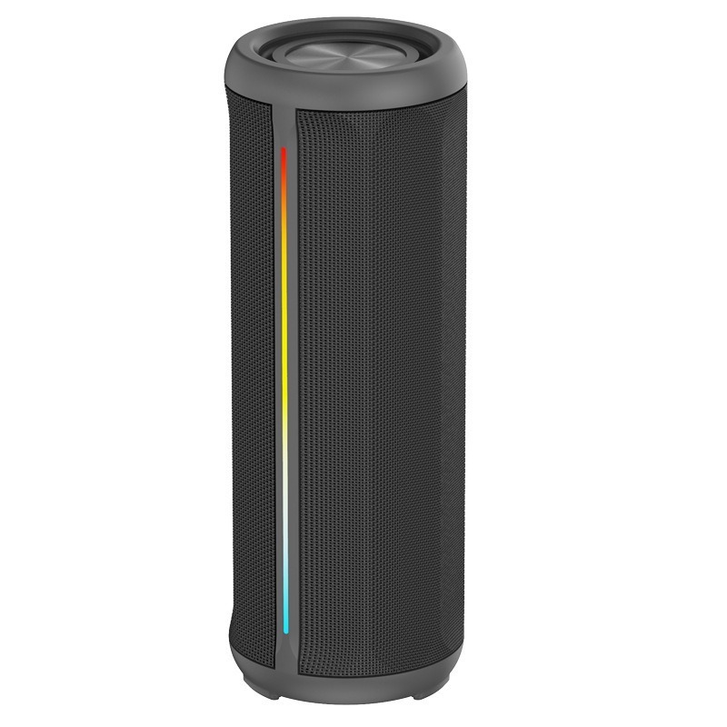 デュアルスピーカー ワイヤレス Bluetooth スピーカー 屋外防水 ポータブル 超重低音 RGBライト付き 円筒形 布製スピーカー|undefined