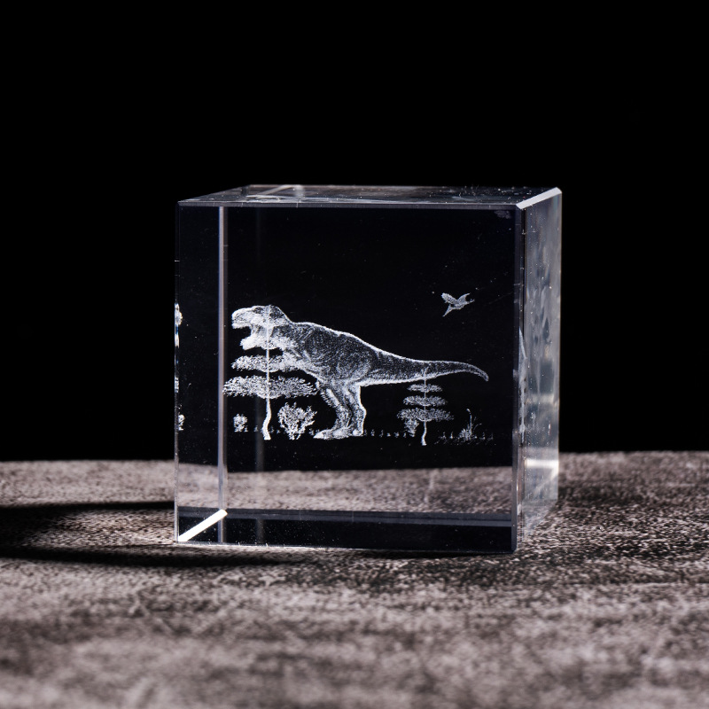 Cubo de cristal decoración interruptor de luz cálida base de madera talla interior Luna Sistema Solar Galaxy decoración de escritorio regalo de niña