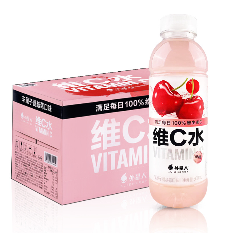 外星人维生素C饮料500ml*15瓶整箱柠檬味低糖车厘子蔓越莓维C水