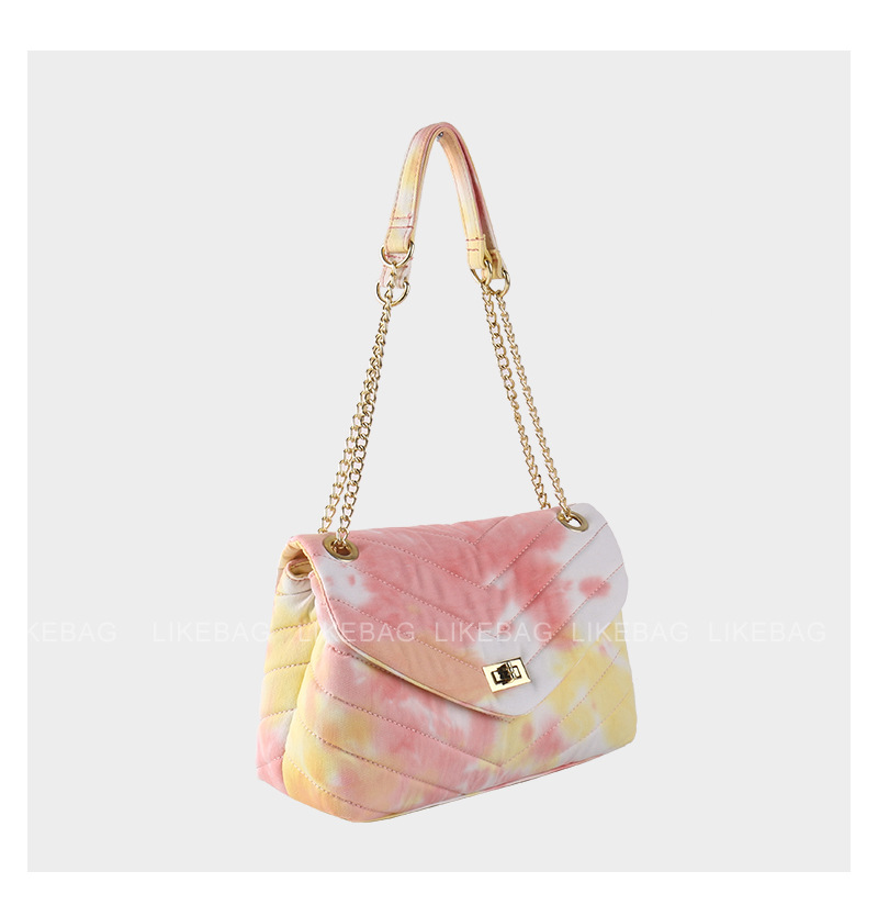 Women's Crossbody Bag Tie Dye Gradient Messenger With Metal Chain_voghion.com