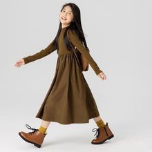 女童裙子莫斯羊绒超柔长袖轻奢连衣裙公主裙2025秋冬装新款外贸