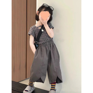 Girls Summer Short-Sleeved Suit 2025 New Korean Style Pure Cotton T-Shirt Kidsren's Fashion Summer Wear Trendy Carrot Pants Ins