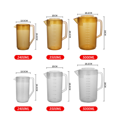 PC cold kettle, acrylic frosted scale, juice kettle, heat-resistant, large-capacity plastic, commercial, drop-resistant cold kettle