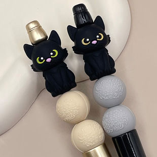 Cross-border in stock New Halloween 3D Silicone Molar Beads Black Cat Children's Focus Jewelry Beads Wholesale