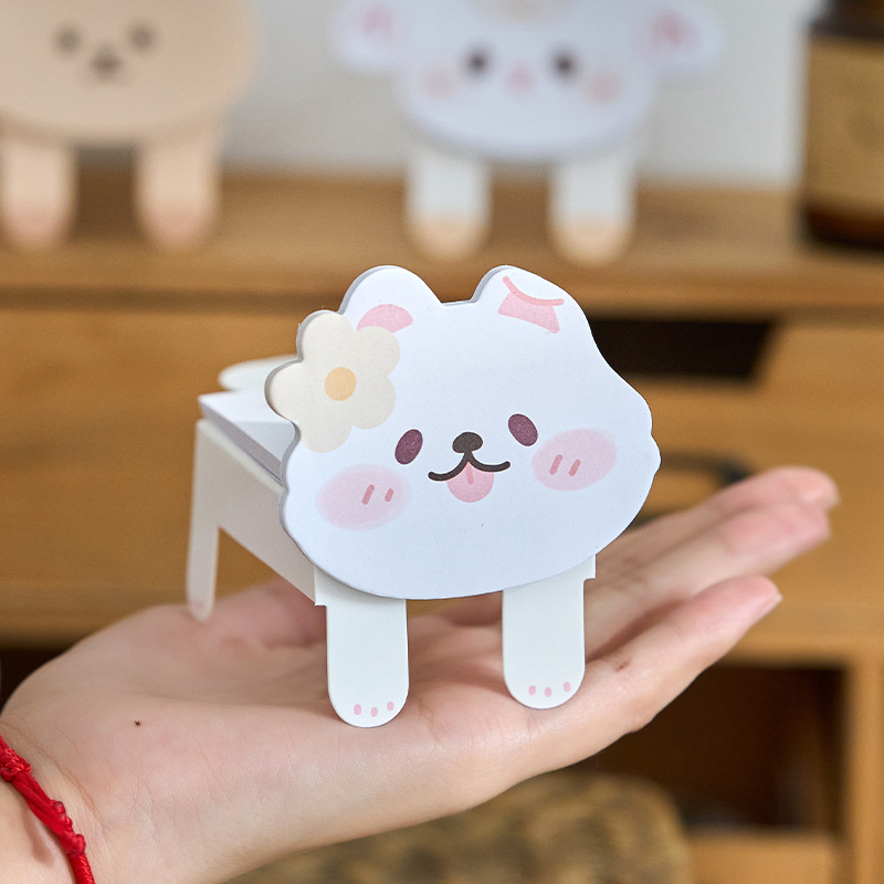 A principios de espuma plegable pegajosa nota crema divertida serie lindo animal diario nota mensaje decoración de escritorio adornos