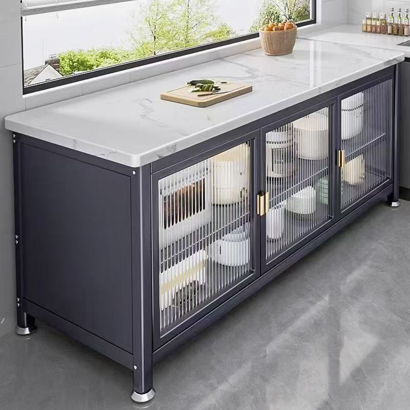Kitchen Rack Floor-Standing Multi-Functional Cabinet Household Microwave Cupboard Sideboard Storage Cabinet Storage Cabinet Shelf