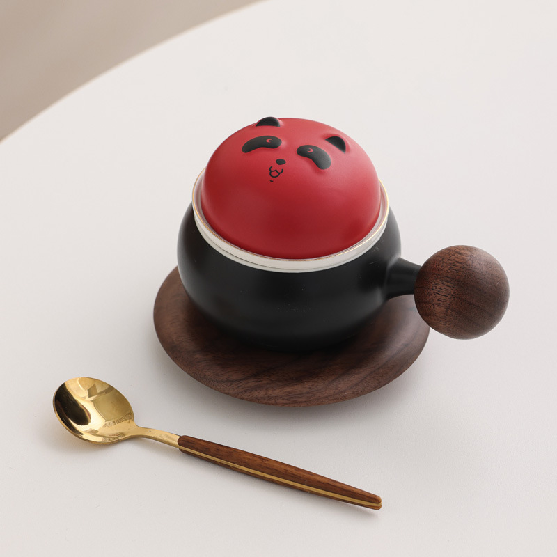 Guofeng panda taza de té y café taza de café taza de marca taza de cerámica regalo de mano set regalos comerciales LOGO
