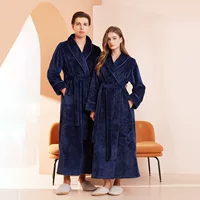 Утолщенная длинная бархатная ночная рубашка Beibei с узкой талией, уменьшающая возраст, мужской и женский фланелевый Халат с фиксированным поясом, банный халат, осень и зима