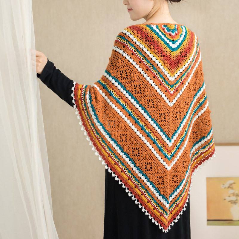 苏苏姐家莲珠三角披肩DIY编织钩针毛线团羊毛自制材料包譱