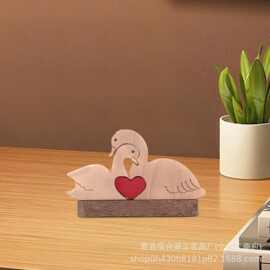 木质工艺品摆件天鹅造型家居装饰情人节礼物节日纪念礼物家居摆件