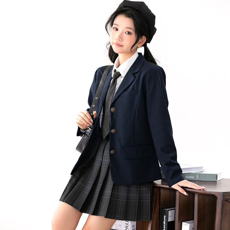 Factory Customized Benzuo Zhong Jk Blazer Spring and Autum Original Preppy Style Suit Jk Plaid Skirt Jk Women's Suit