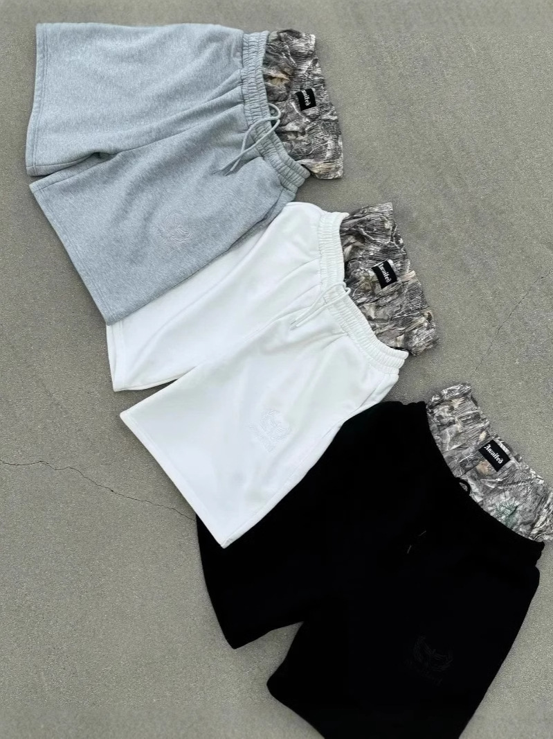 Transfronterizos retro americano de doble cintura pantalones cortos para hombres sueltos de moda de alta calle Europa y América marca de moda casual pantalones cortos comercio exterior