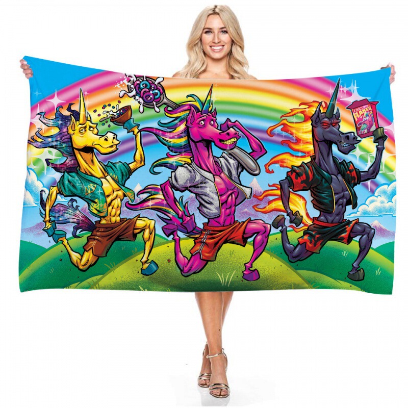 Factory Direct supply bastion night digital printing rectangular towel bath towel beach towel microfiber