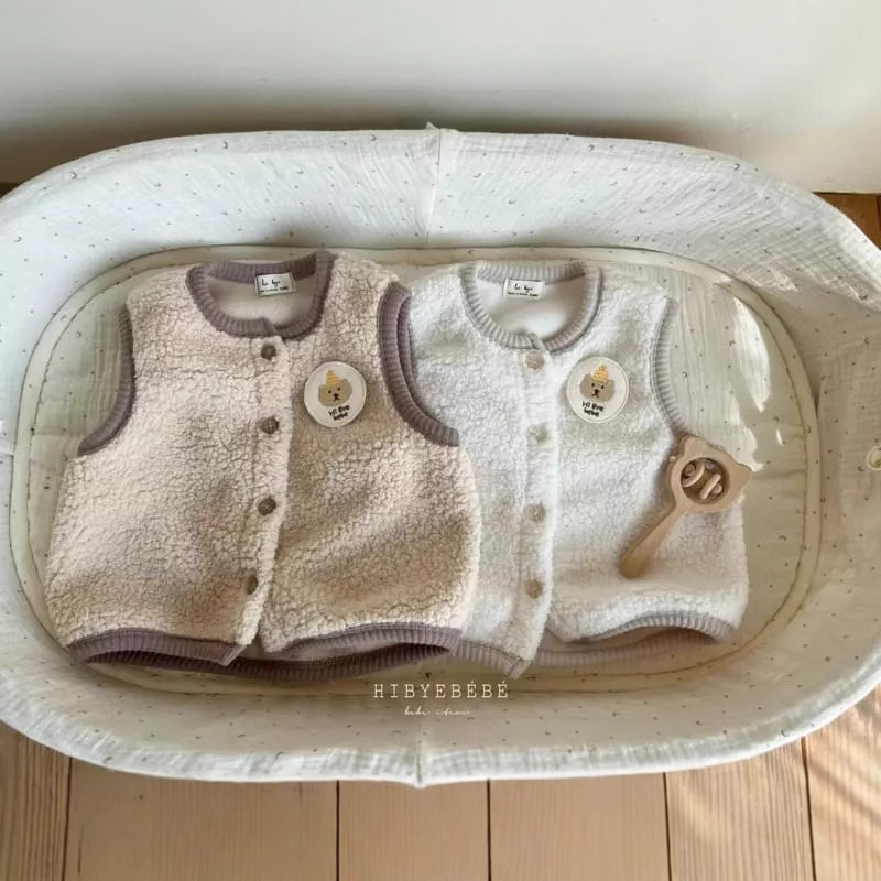 Chaleco de felpa de invierno para niños Ropa para niños de estilo coreano Bebé Oso de felpa Chaleco engrosado de doble capa Chaleco de bebé para niños