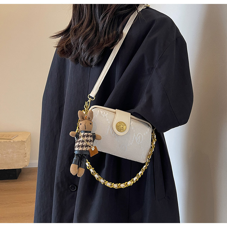 Stili di borsa caldi su Facebook Borse per le donne 2024 Autunno Nuova borsa a tracolla in tela strutturata coreana alla moda Borsa a tracolla a catena in stile occidentale alla moda_voghion.com