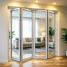 折叠门室内隔断商铺玻璃移动门办公室阳台花园装修重型折叠推拉门