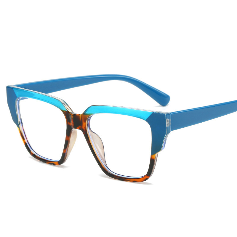 Cuadrados tr90 gafas marco transfronterizo personalizado Internet celebridad contraste color liso gafas calle tiro ordenador gafas marco para las mujeres