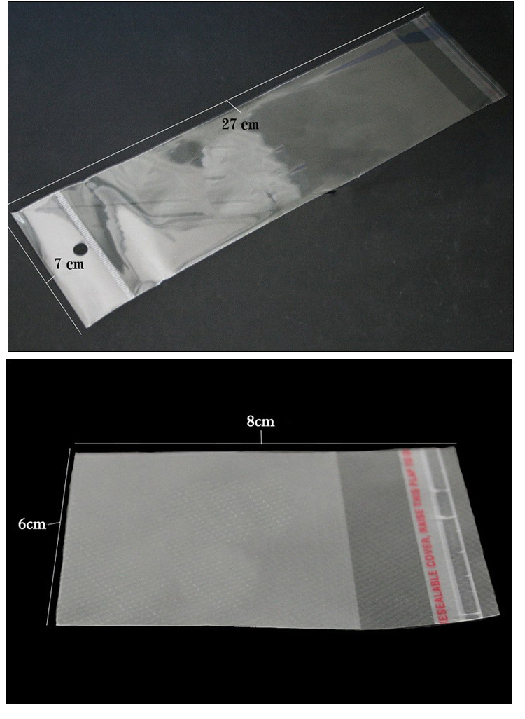 Plastic Material Transparent Pattern Basic, Simple Style Style 200 Pieces Per Pack Plastic Basic Simple Style Transparent Jewelry Packaging Bags