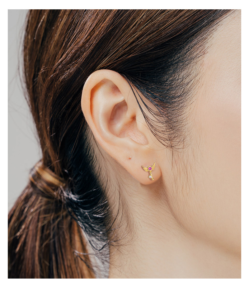 Cute Geometric Sterling Silver Plating Zircon Earrings 1 Pair display picture 6