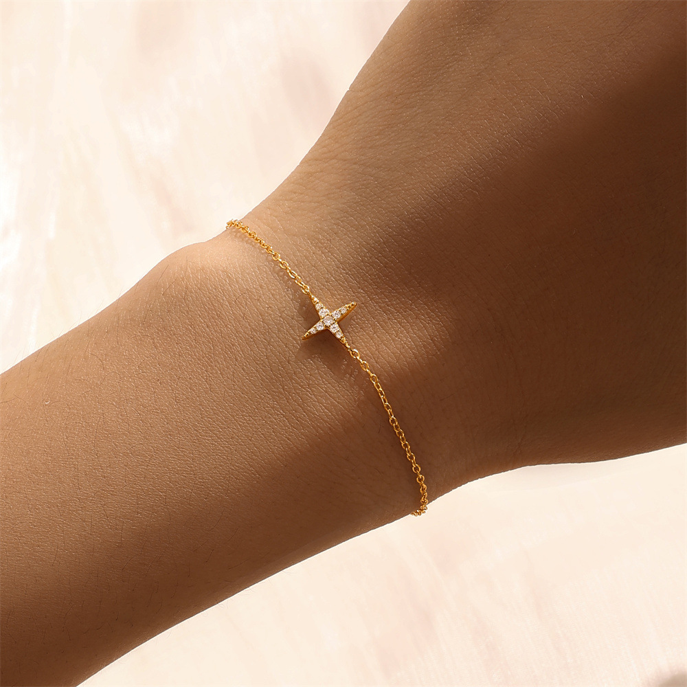 925 sterling silver Chain Material 1 Piece Quantity 1 Piece 925 Sterling Silver Star Zircon 925 Sterling Silver Bracelets