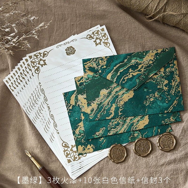 suite retro relief national wind cowhide special paper invitations postcards fire lacquer seal