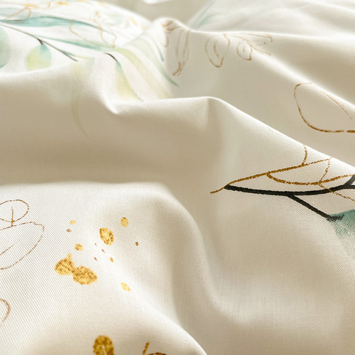 Winter 60-count small fresh floral cotton bed four-piece set wholesale pure cotton sheets and fitted sheets three-piece customized set