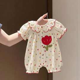 2026新款新生儿宝宝衣服公主夏季哈衣婴儿连体衣可爱爬服夏装