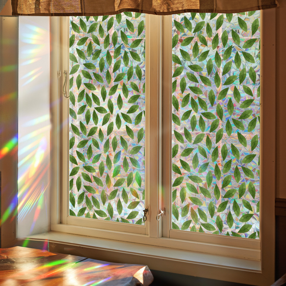 140g Weight Glass paster Home Textiles & Decor Type PVC Material Leaf Pattern Casual, Pastoral Style Casual Pastoral Leaf PVC Glass Paster Wall Art 117