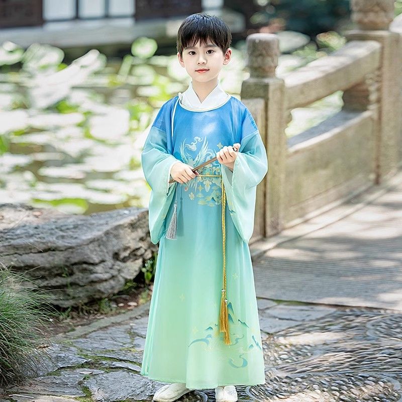 汉服男童2025新款帅气中国风夏古风唐装女童古装儿童国学服演出服