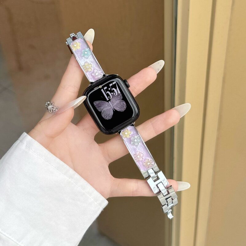 Suitable for Apple Watch S12, colorful floral bracelet, iWatch 9, Xiaomi Mi Band 10, and Huawei 11 Pro watch straps Suitable for Apple Watch S12, colorful floral bracelet, iWatch 9, Xiaomi Mi Band 10, and Huawei 11 Pro watch straps