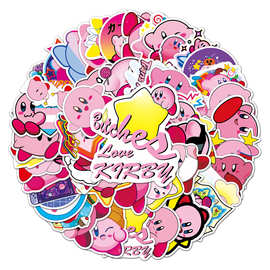 50张星之卡比卡通儿童行李箱创意潮流涂鸦防水笔记本电脑装饰贴纸