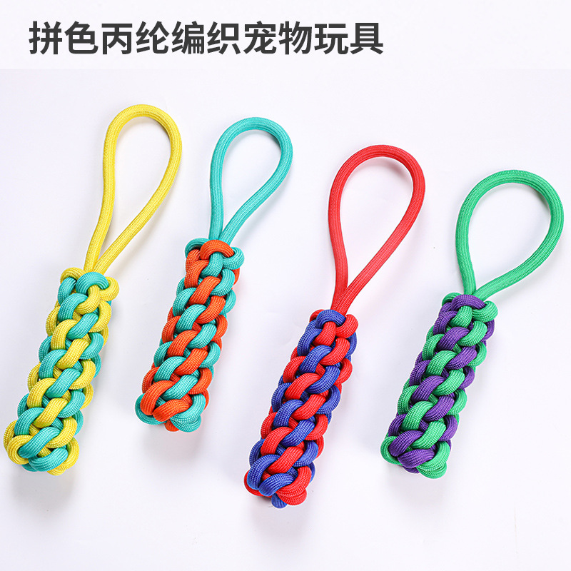 Color a juego polipropileno tejido bola perro juguete molar resistente a la mordedura oso de peluche nudo juguete pequeño perro mordedura cuerda