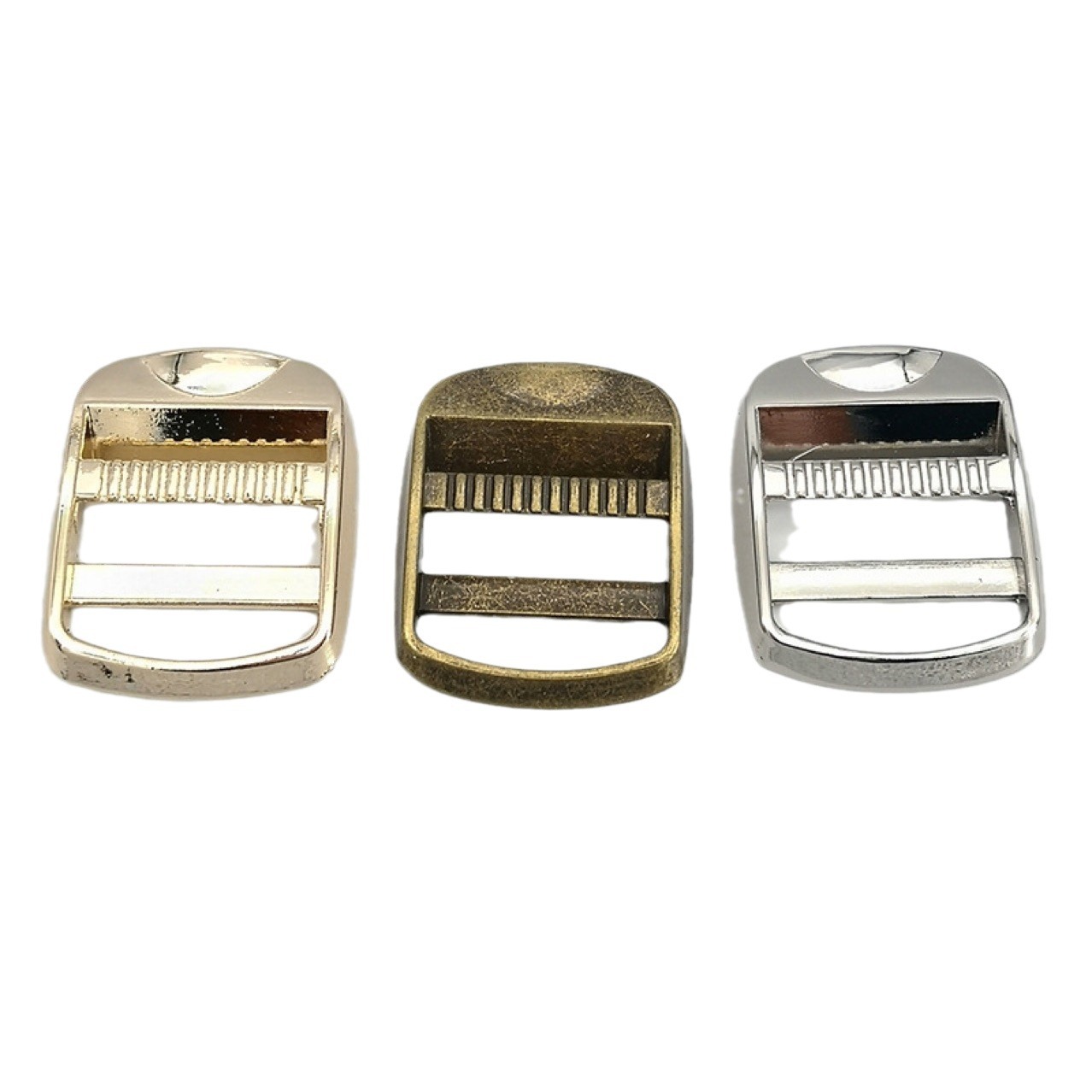 En stock accesorios de hardware de equipaje al por mayor bolsa de libros de aleación de zinc hebilla de malla metálica hebilla de escalera ajustable Aleación de tres bloques image 7