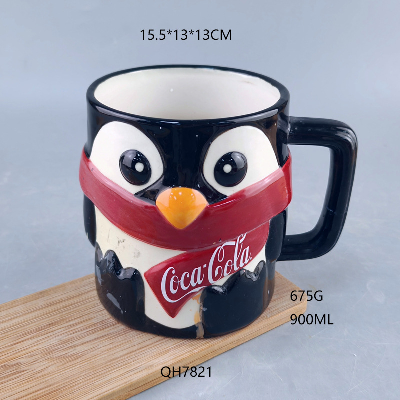 Taza de cerámica transfronteriza oso blanco pingüino taza encantadora taza de café de gran capacidad taza de agua taza de cerámica taza