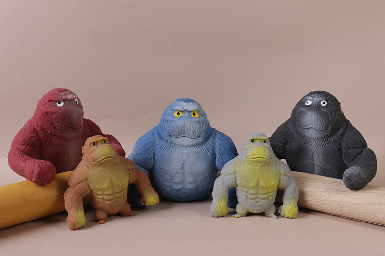 60g Weight Fidget Toys, squishy toy Toys Type TPR Material Orangutan Pattern Cartoon Style, Basic Style Total Huang Decompression Gorilla Toy Big Mouth Donkey Decompression Squeezing Toy Sand Carving Vent Artifact Bobo Chicken Internet-Famous Toys 6