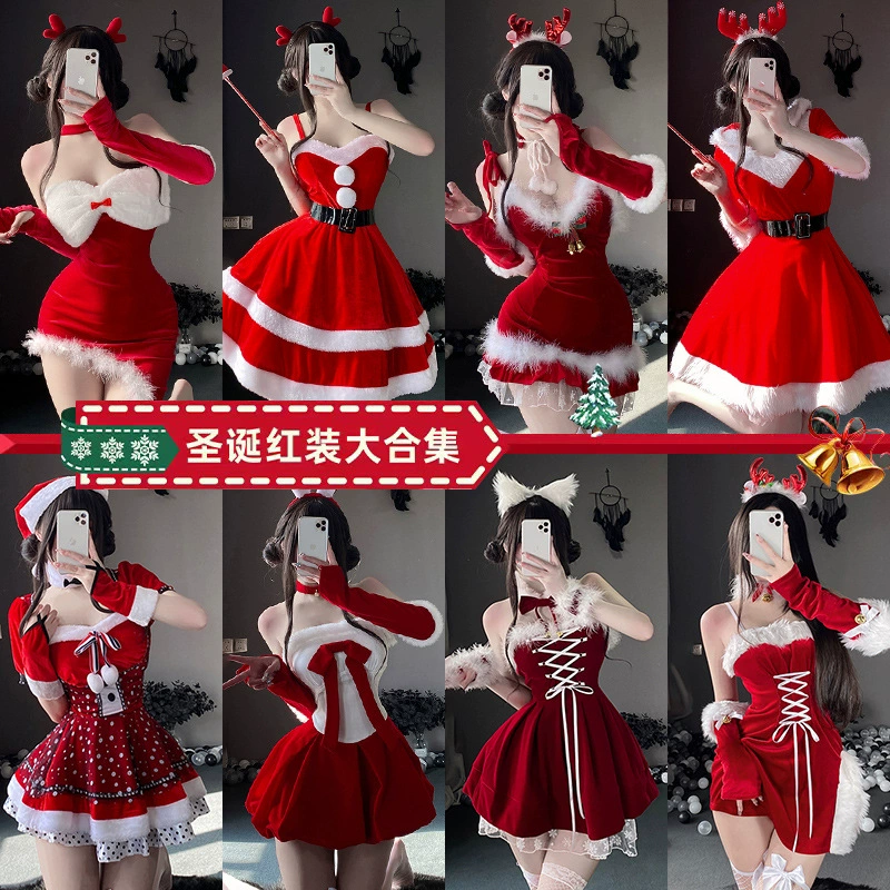 Рождественский котенок сексуальный и может носить чисто ночную юбку