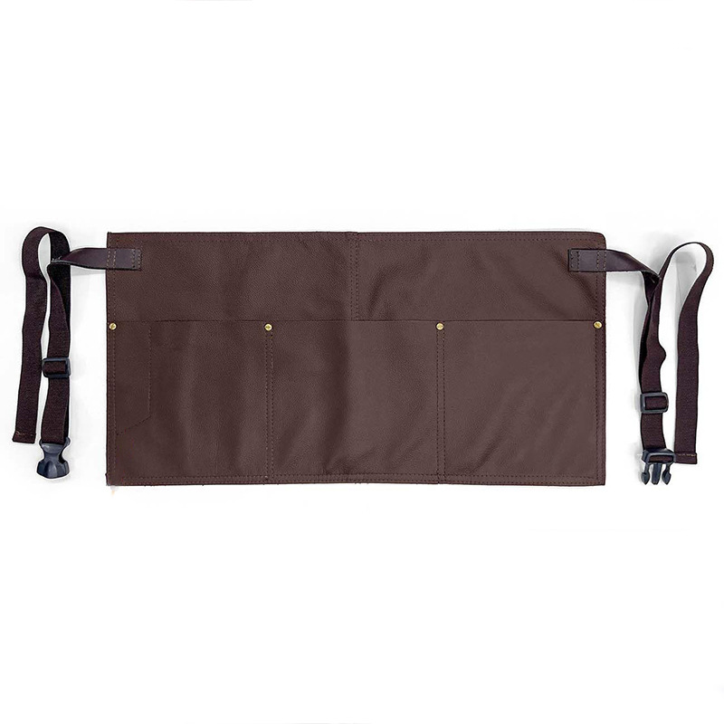 Delantal de piel de PU de Amazon transfronterizo, impermeable y a prueba de aceite, corte de pelo, ropa de trabajo, delantal de cocina para el hogar, personalizado al por mayor