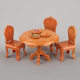 Dollhouse Round Table and Chairs Mini Miniature Furniture Scene Food Play 1:12 Pretend Play Toy Ornaments Cross-Border Hot Item