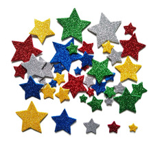 彩色金粉獎勵五角星貼紙 幼兒園EVA泡沫貼片 環境裝飾小星星貼紙